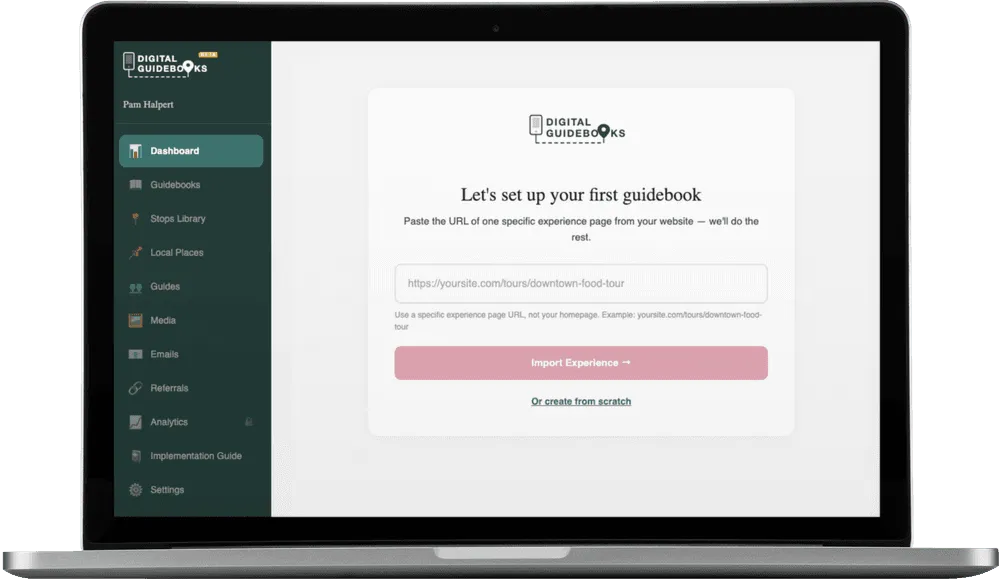 Website importer tool for building digital guidebooks